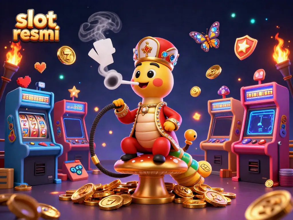 Experience thrilling action at slot resmi with colorful arcade elements in a vibrant casino scene.